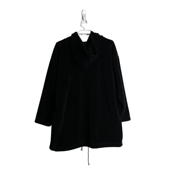 Liz Claiborne Women's Black Longline Fleece Hoodie - Picture 8 of 8